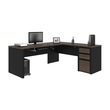 Bestar Connexion L-Shaped Workstation, Antigua/Black 93880-000052